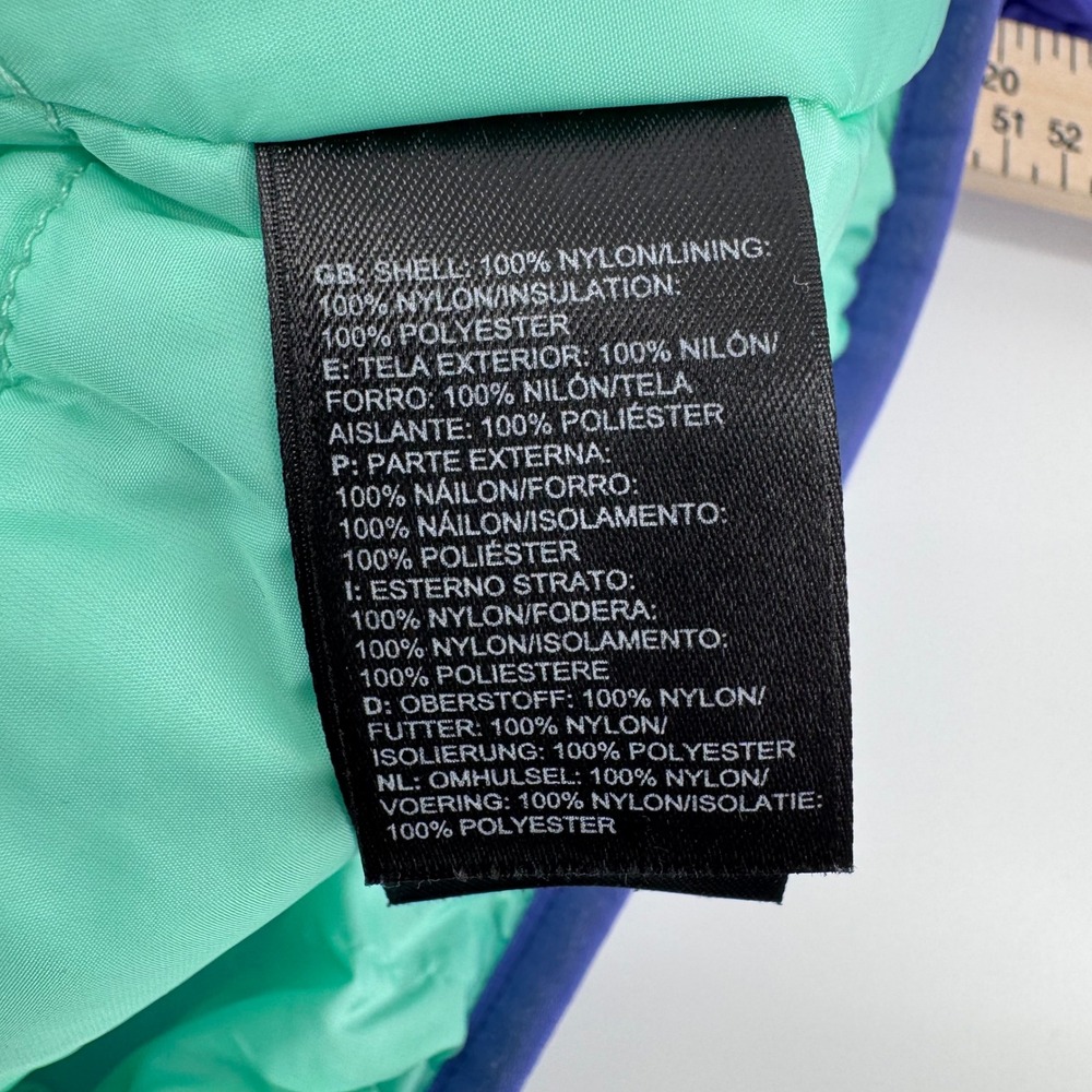 The North Face Womens Purple Quilted Insulated Puffer Jacket Medium Mint Lining - Picture 3 of 12
